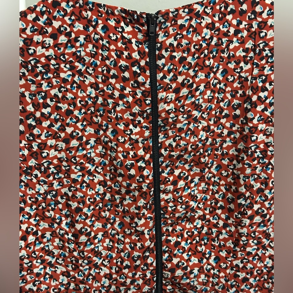 One Clothing Red White Blue Heart Cheetah Print Mini Short Sleeve Dress size XS - Picture 5 of 6